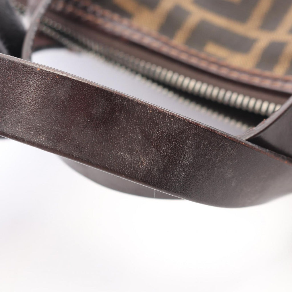 Fendi Zucca Brown Black Canvas Leather Mini Boston Bag — view 8