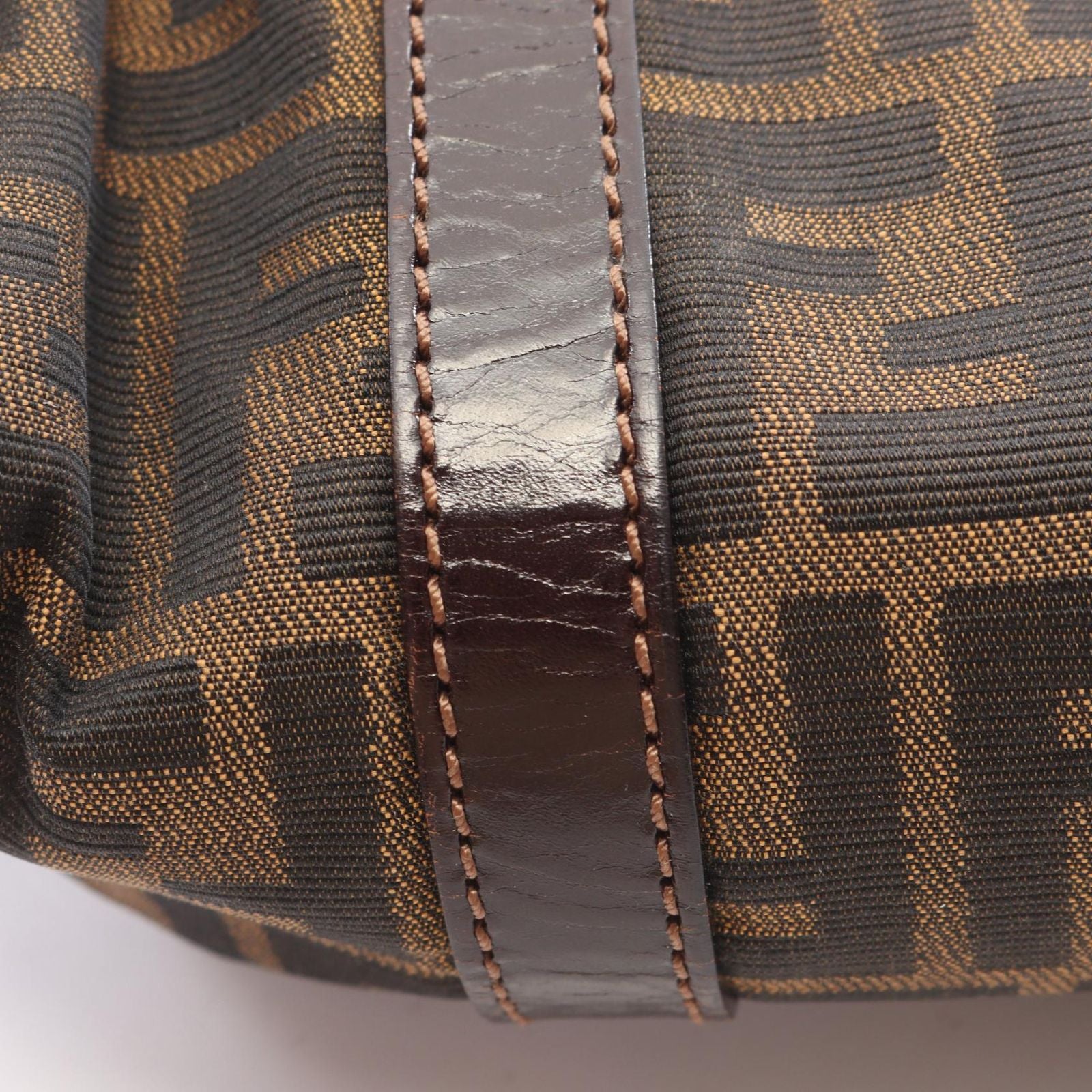 Fendi Zucca Brown Black Canvas Leather Mini Boston Bag — view 5