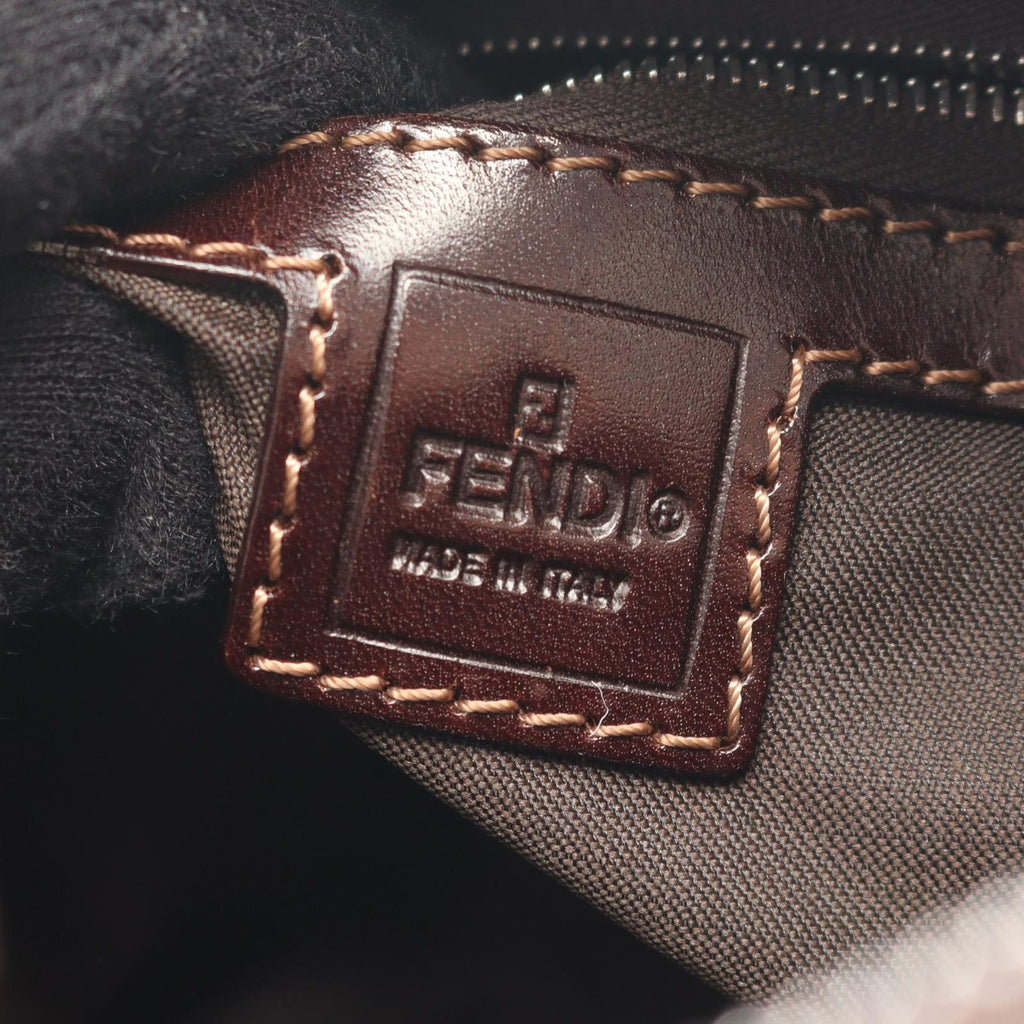 Fendi Zucca Brown Black Canvas Leather Mini Boston Bag — view 4