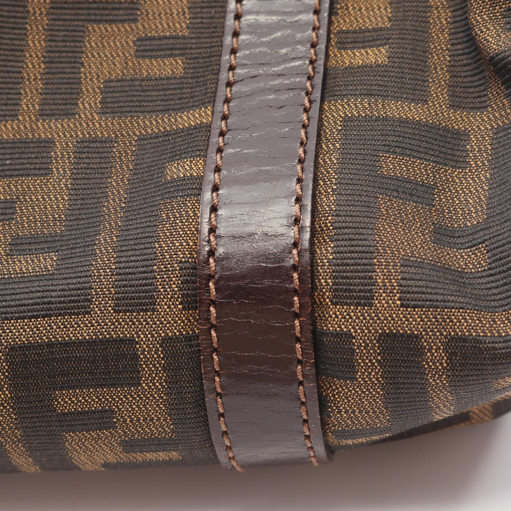 Fendi Zucca Brown Black Canvas Leather Mini Boston Bag — view 6