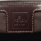 Fendi Shoulder Bag Zucca Brown Black Canvas Leather Handle — view 4