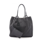 Gucci Tote Bag GG Pattern Black Canvas Leather