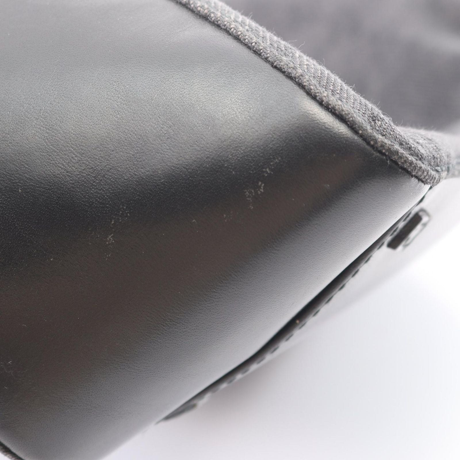 Gucci Tote Bag GG Pattern Black Canvas Leather — view 5
