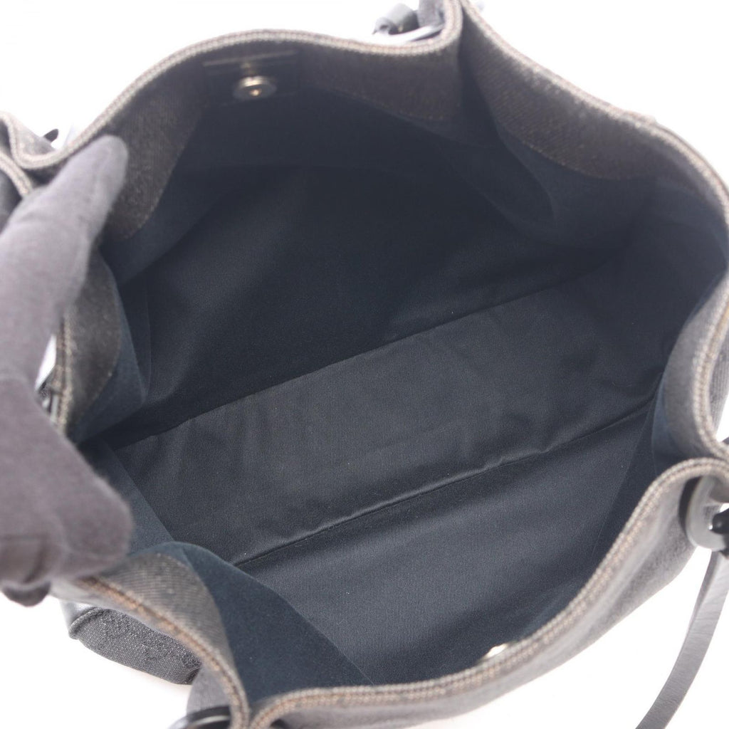 Gucci Tote Bag GG Pattern Black Canvas Leather — view 3
