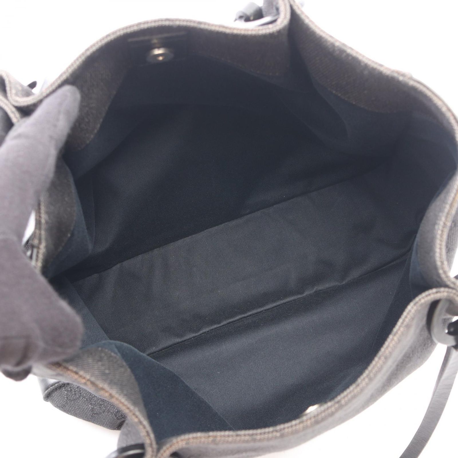 Gucci Tote Bag GG Pattern Black Canvas Leather — view 3