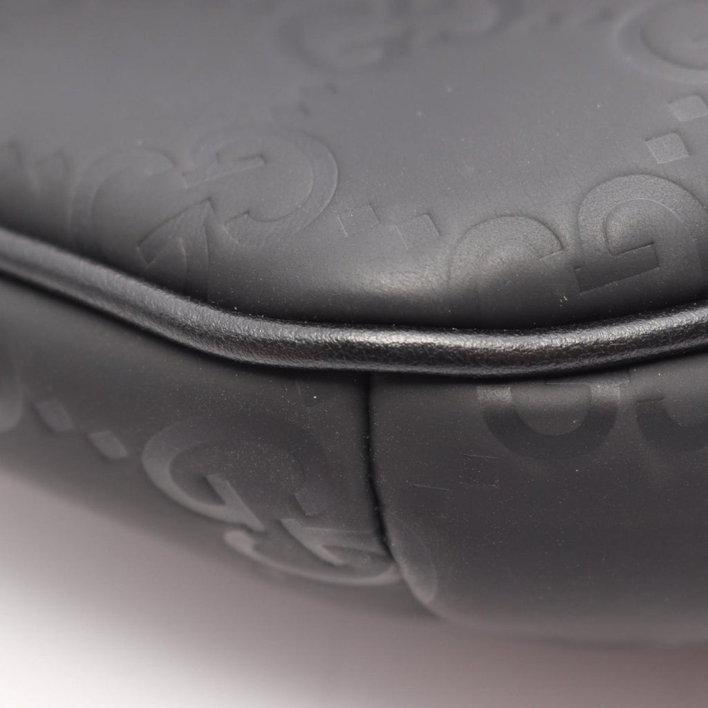 Gucci Waist Bag GG Rubber Cross Black Leather — view 5
