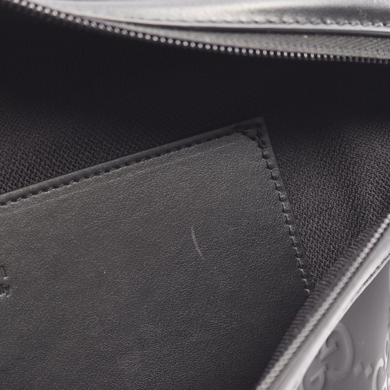 Gucci Waist Bag GG Rubber Cross Black Leather — view 7