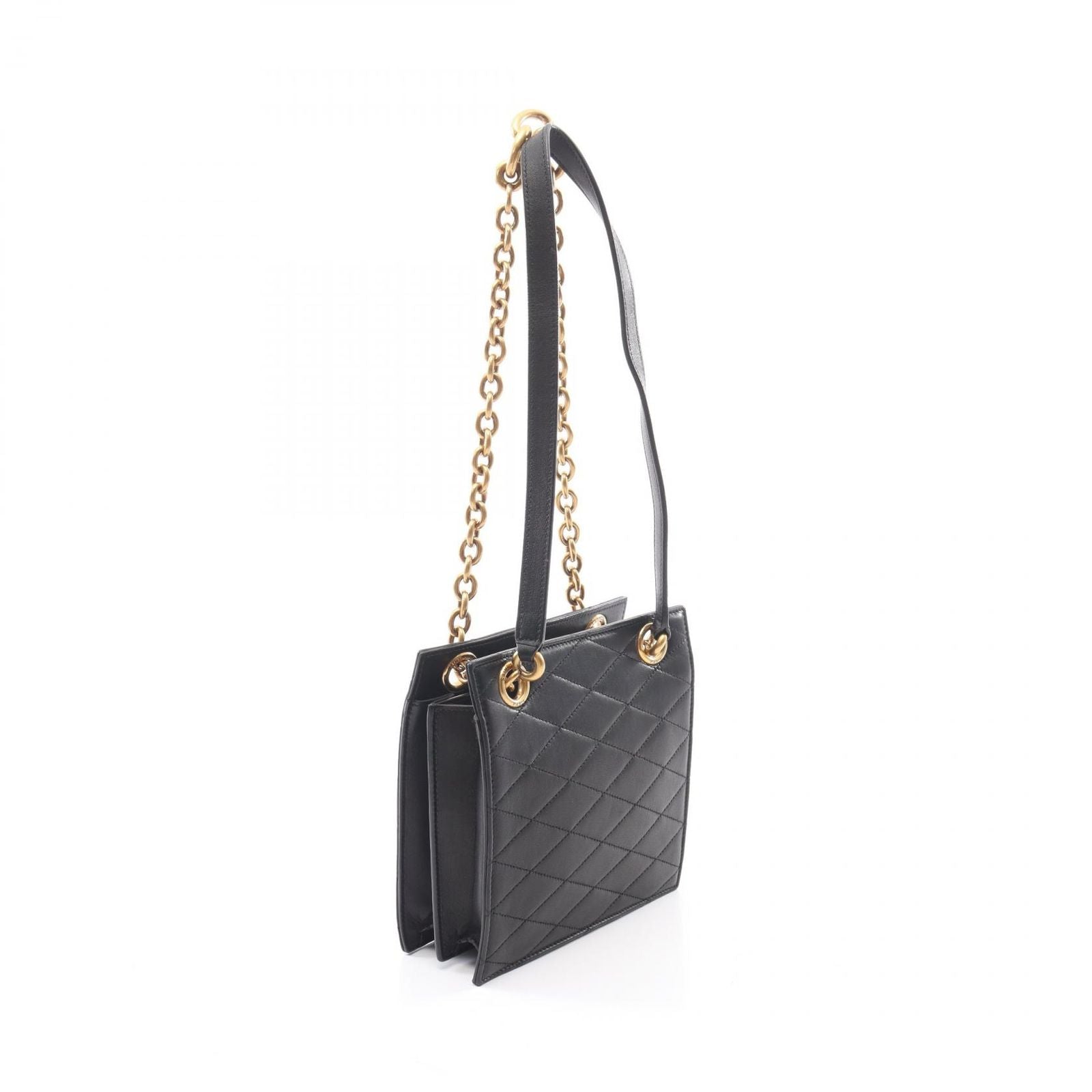 Saint Laurent Paris Tote le Maill Black Leather le Quilted Chain Shoulder Bag — view 2