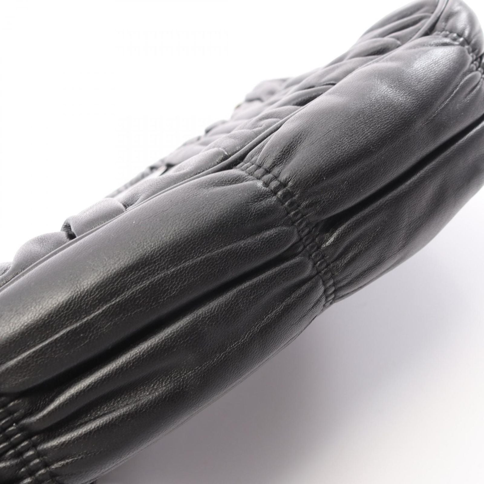 Prada Shoulder Bag Re Edition 2-Way Black Leather Re Gathered — view 8