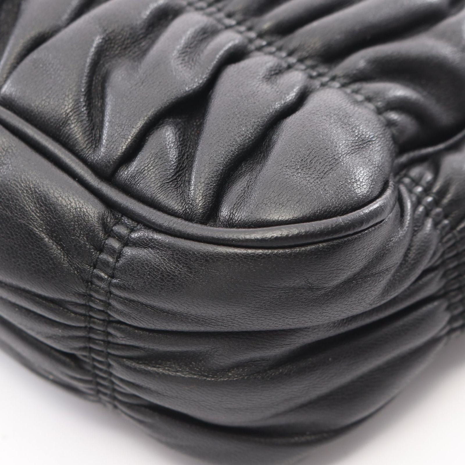 Prada Shoulder Bag Re Edition 2-Way Black Leather Re Gathered — view 5