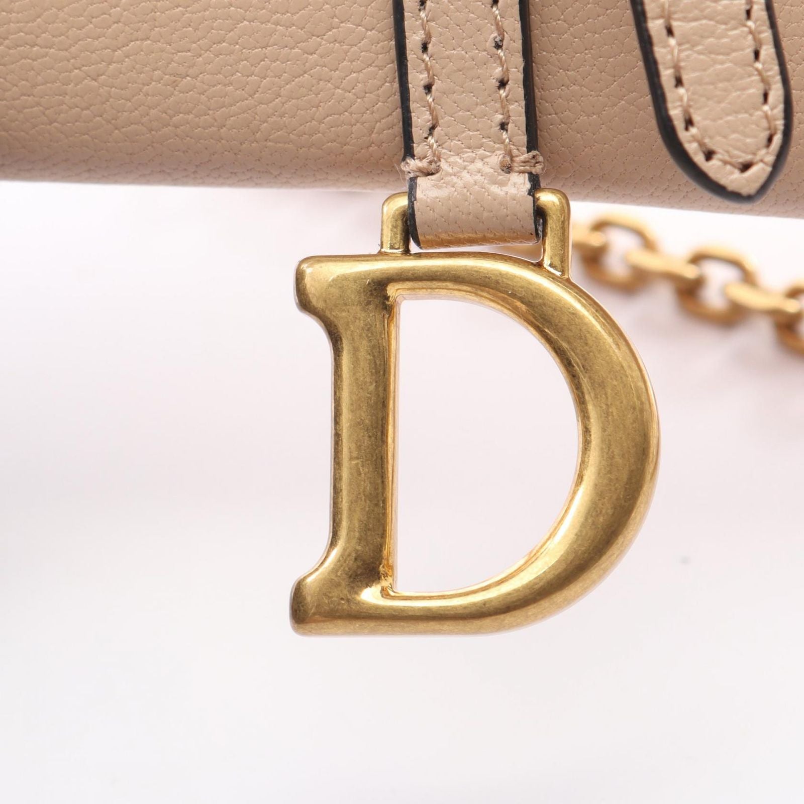 Dior Shoulder Bag Saddle Wallet Oblique Jacquard Pink Beige Leather Chain — view 7