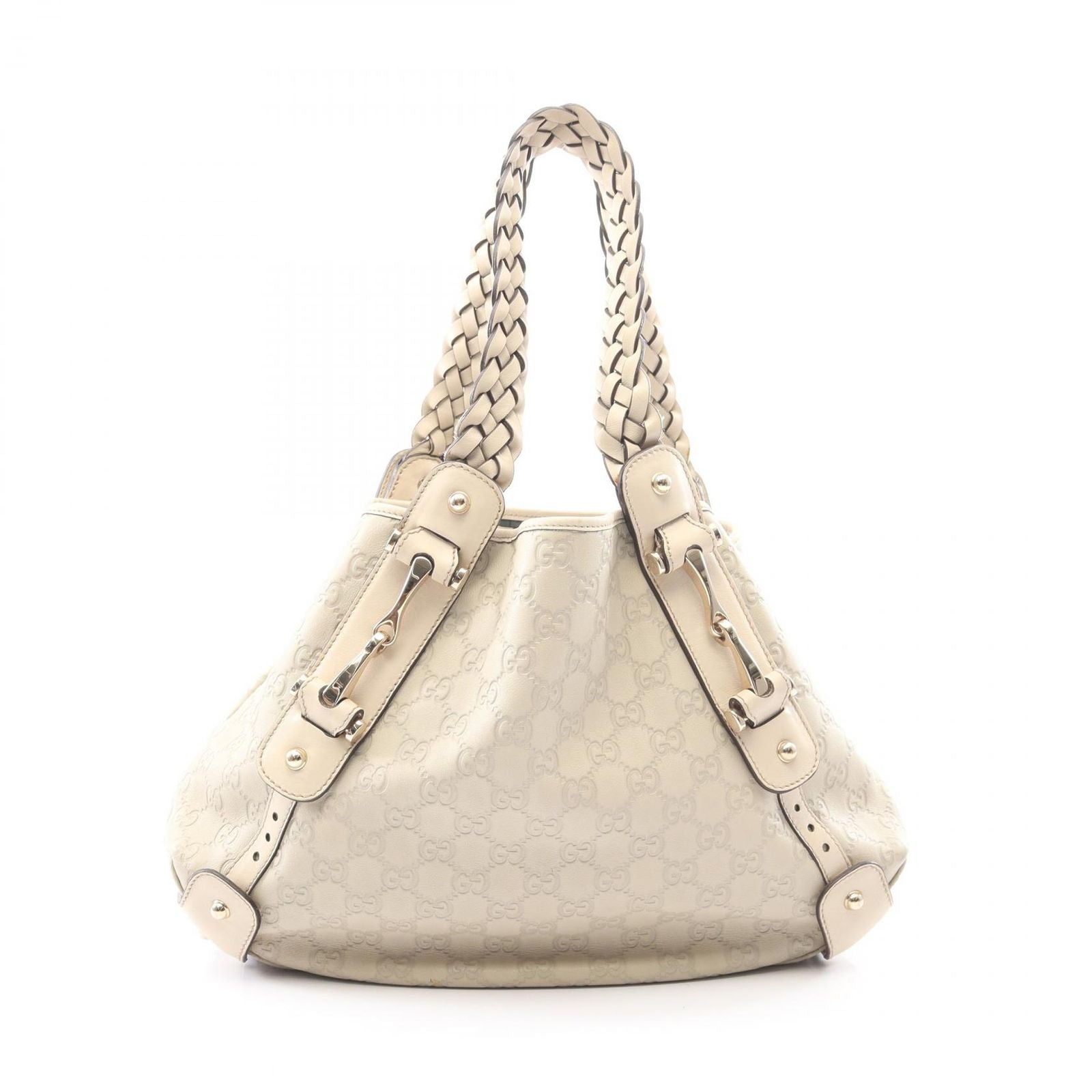 Gucci Shoulder Bag Guccissima Ivory Leather Guccissima Horsebit