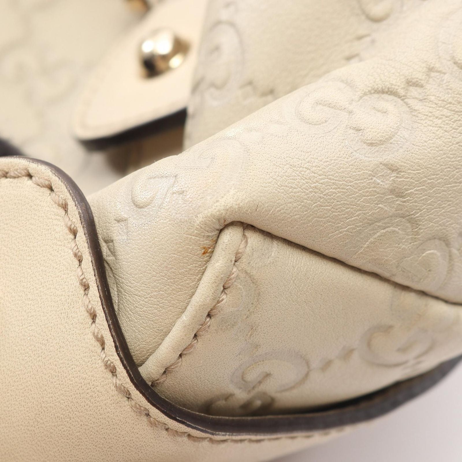 Gucci Shoulder Bag Guccissima Ivory Leather Guccissima Horsebit — view 8