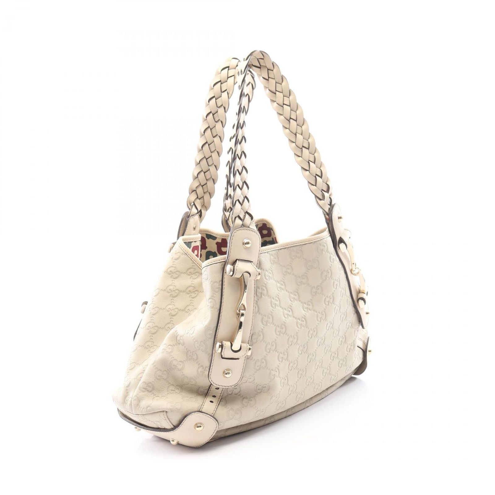Gucci Shoulder Bag Guccissima Ivory Leather Guccissima Horsebit — view 2