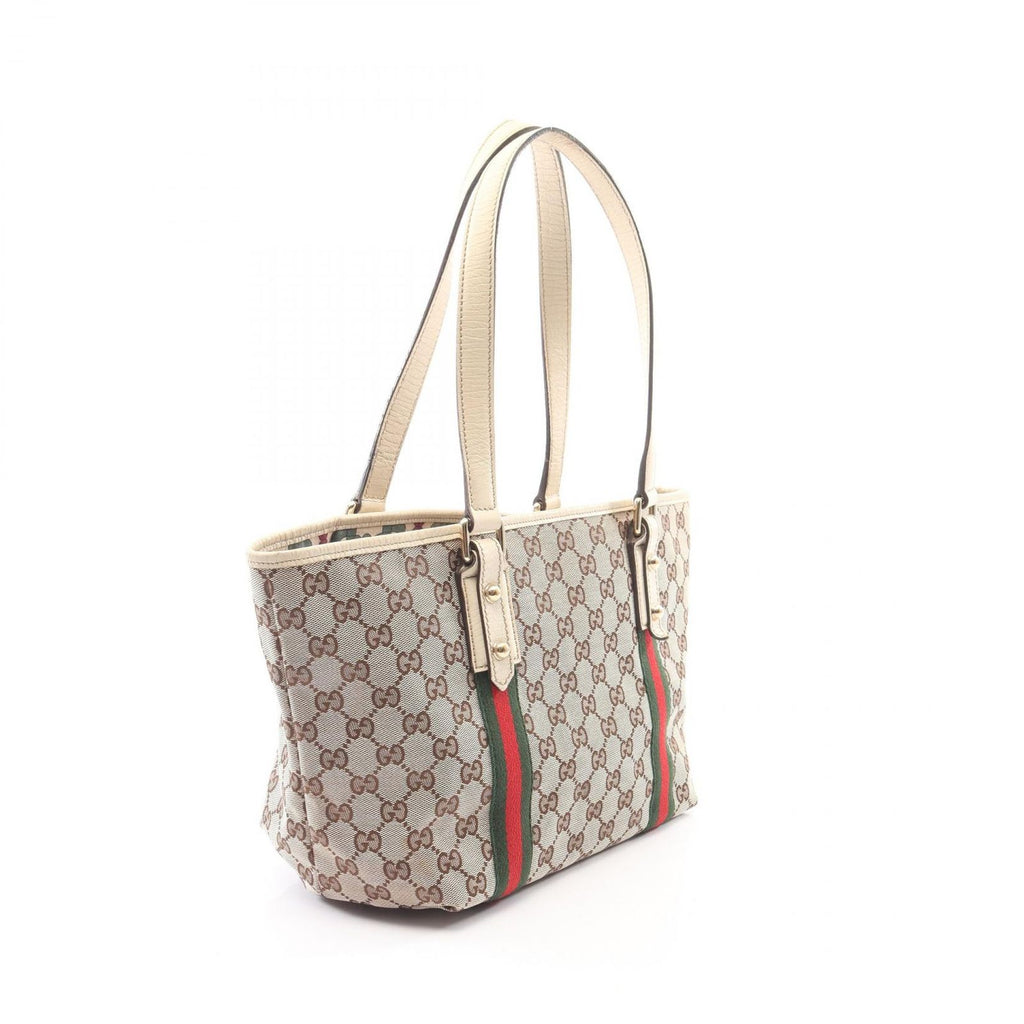 Gucci Tote Bag GG Canvas Sherry Line Beige White Multi — view 2
