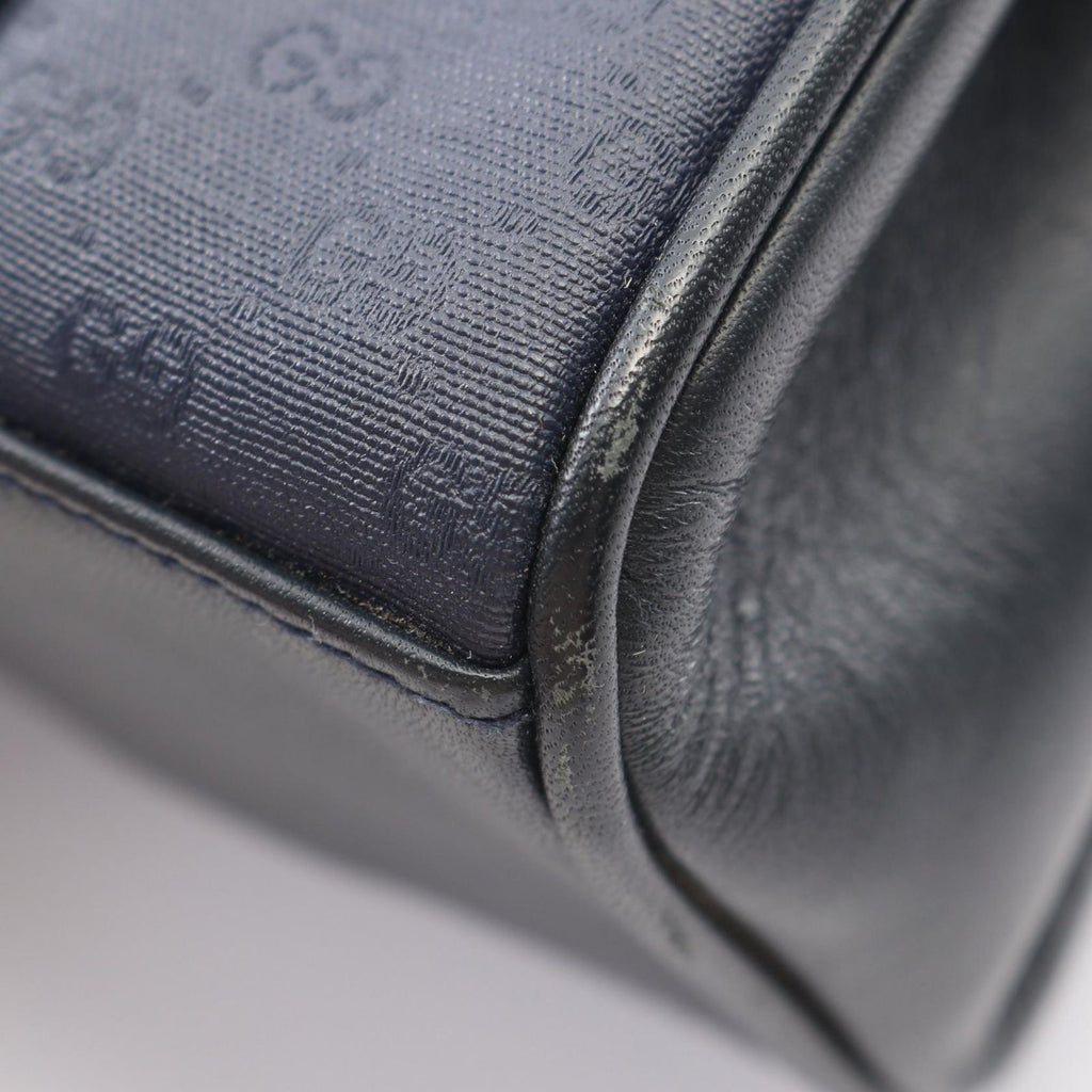 Gucci Vintage Micro GG Plus Navy Canvas Leather Supreme Handbag — view 8