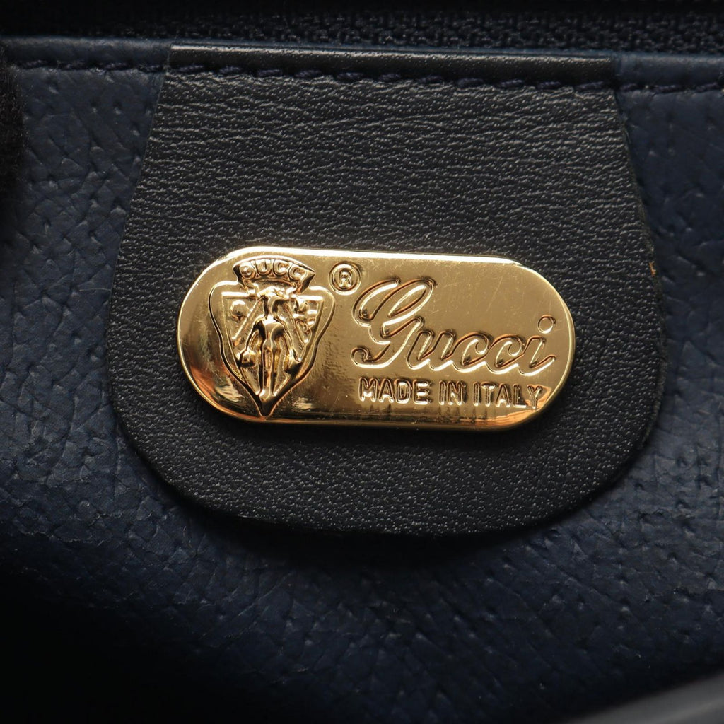 Gucci Vintage Micro GG Plus Navy Canvas Leather Supreme Handbag — view 4