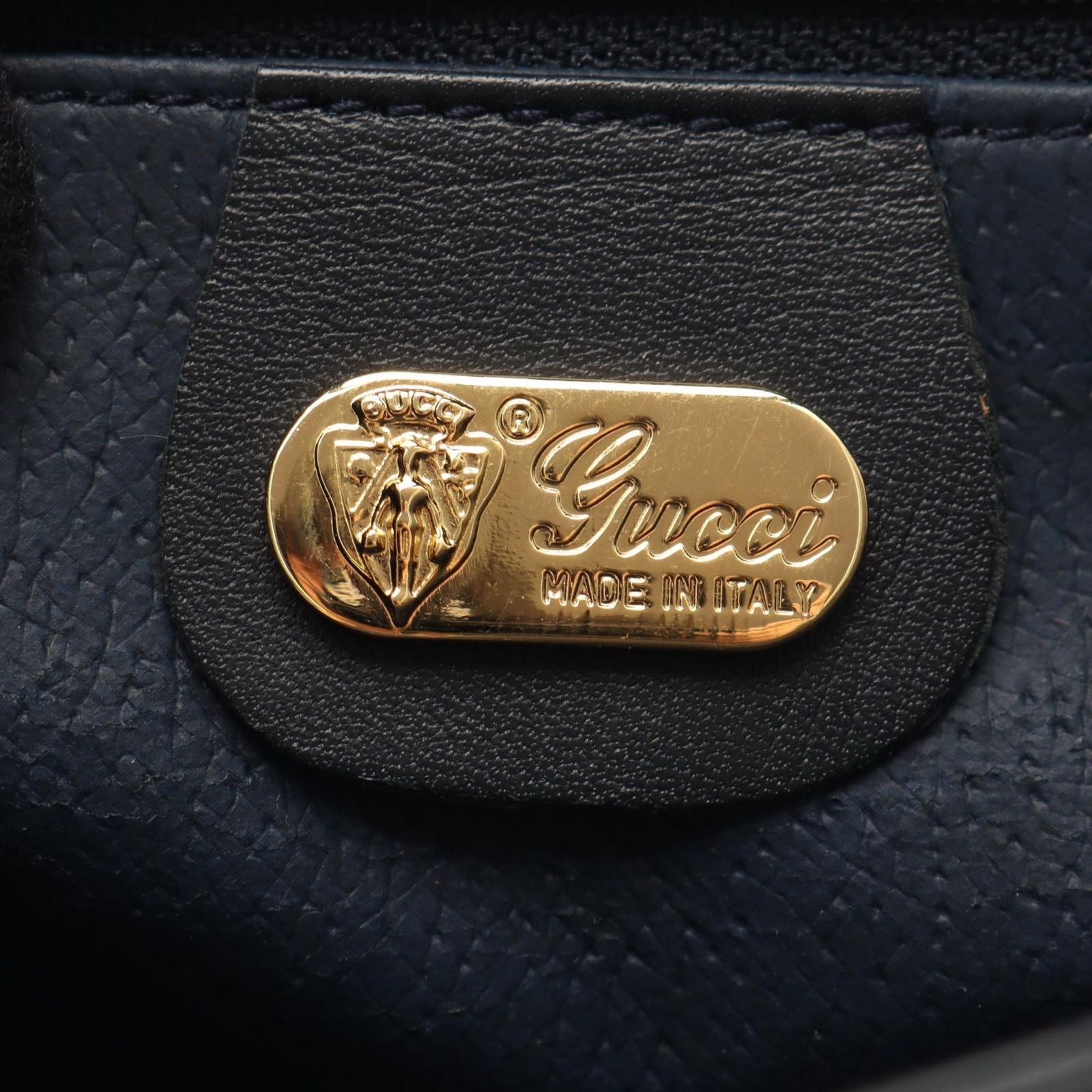 Gucci Vintage Micro GG Plus Navy Canvas Leather Supreme Handbag — view 4