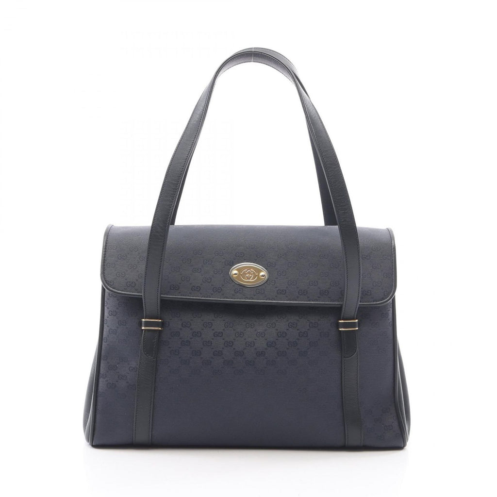 Gucci Vintage Micro GG Plus Navy Canvas Leather Supreme Handbag