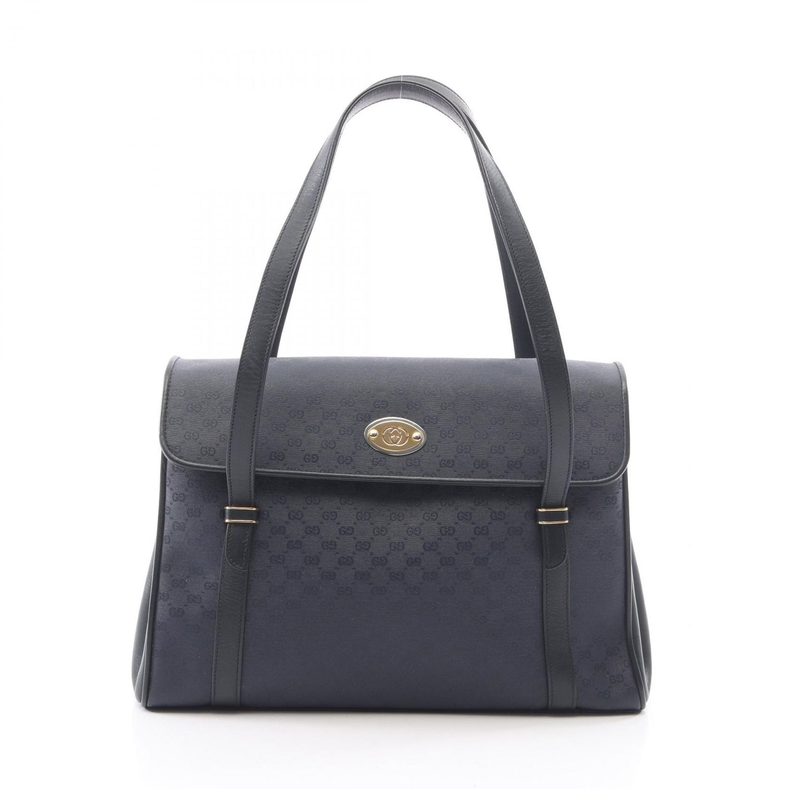 Gucci Vintage Micro GG Plus Navy Canvas Leather Supreme Handbag