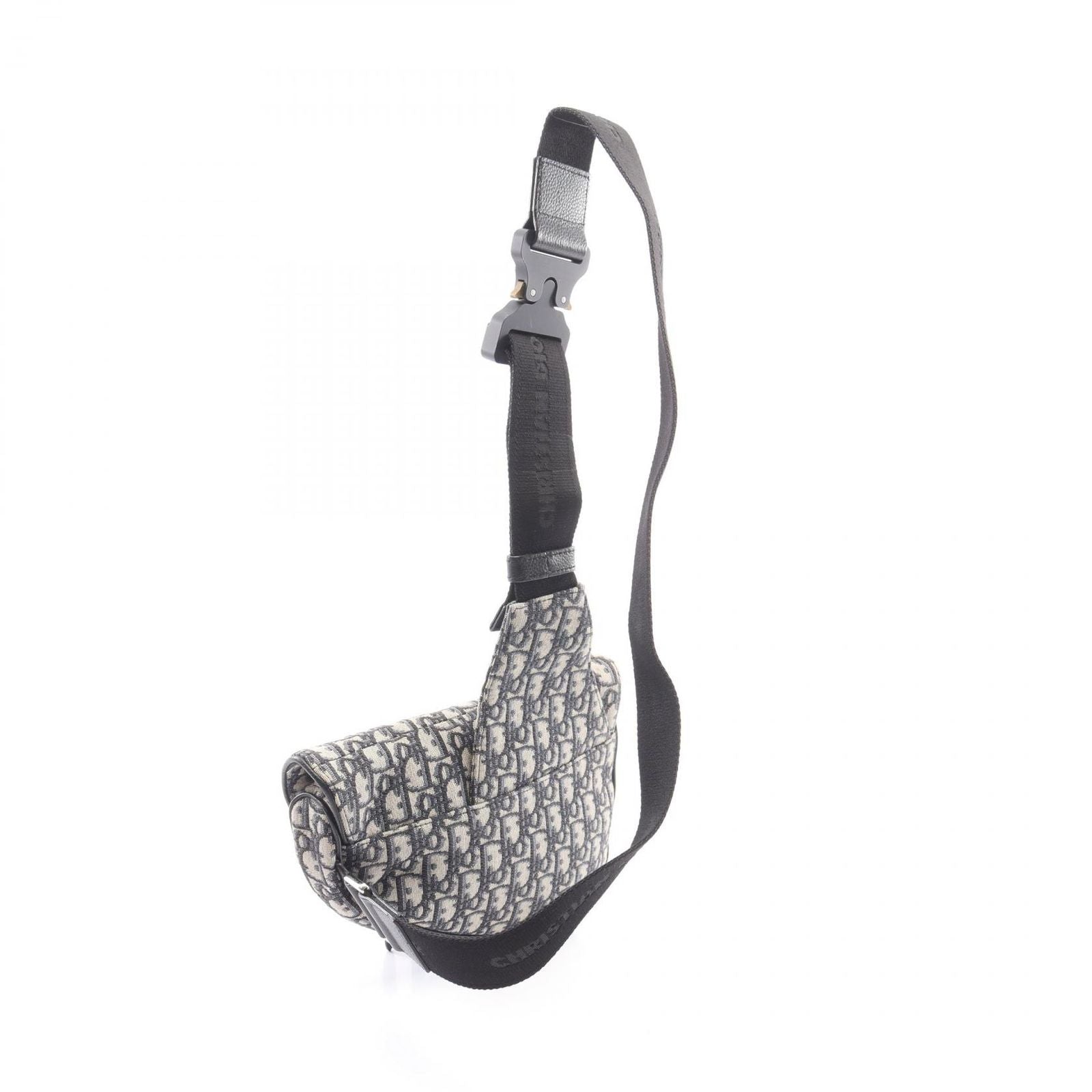 Dior Waist Bag Saddle Oblique Jacquard Navy Ivory Black Canvas — view 2