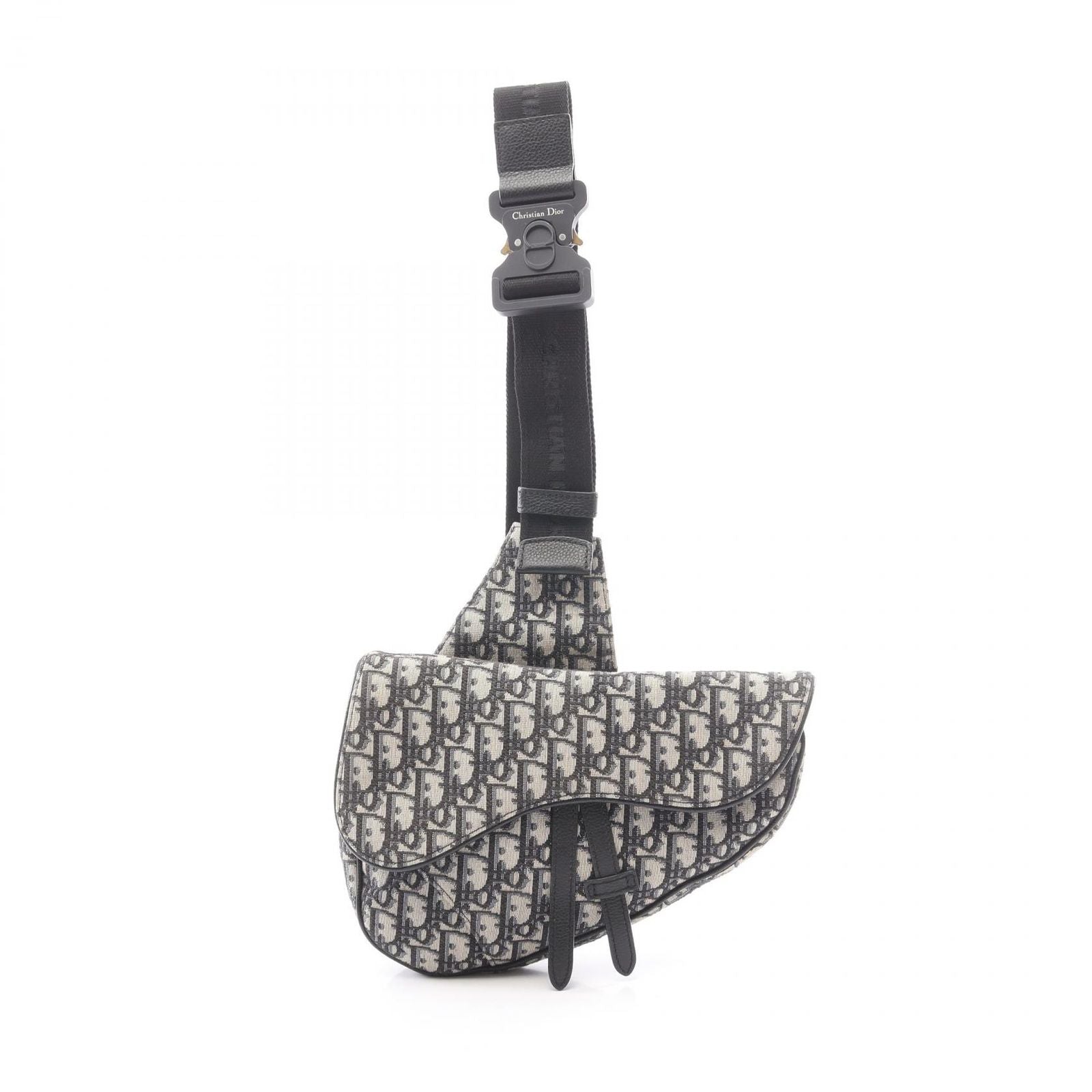 Dior Waist Bag Saddle Oblique Jacquard Navy Ivory Black Canvas
