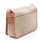 Celine Shoulder Bag Macadam Beige Camel Canvas Leather — view 2