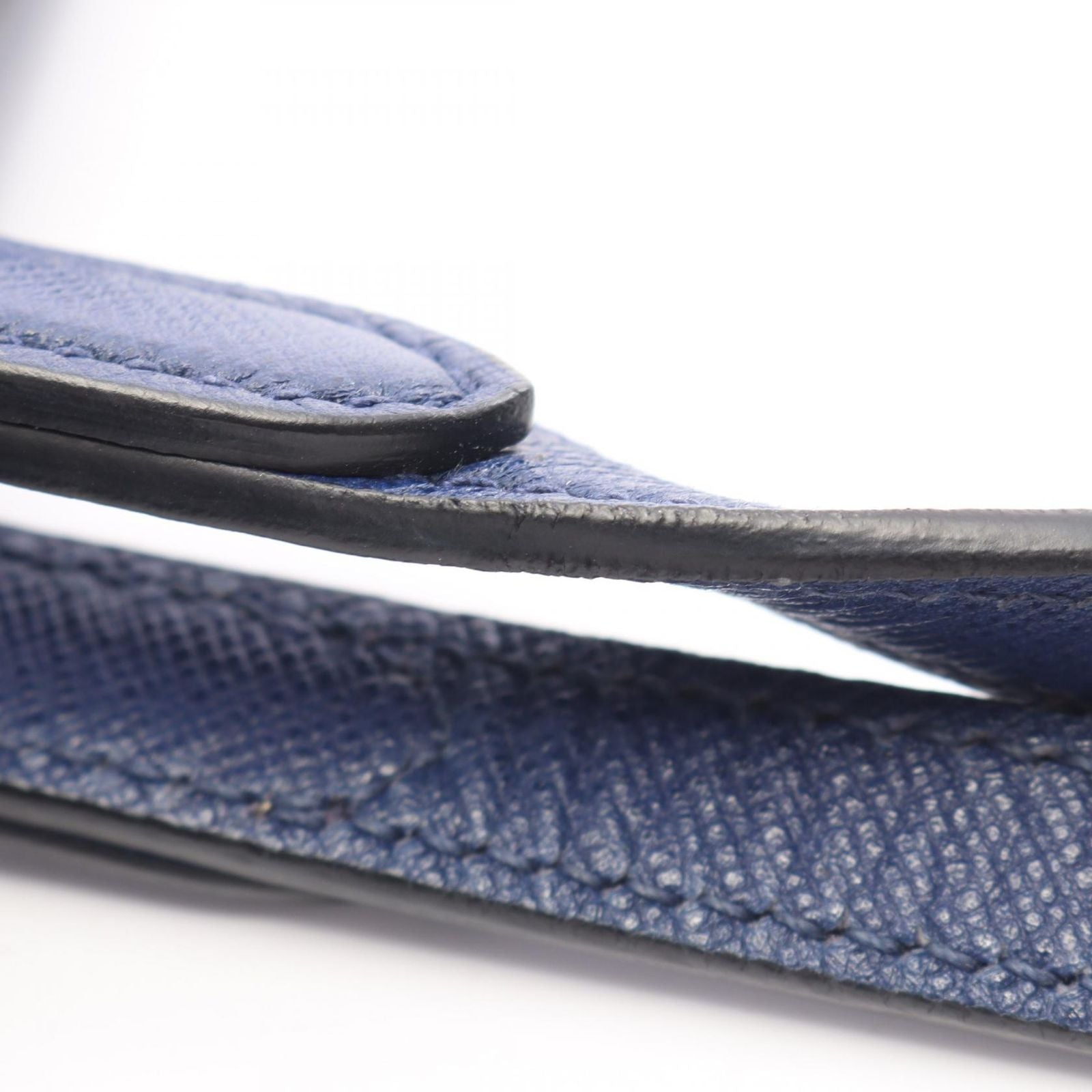 Prada Tote Bag Triangle Logo Blue Saffiano Leather — view 8