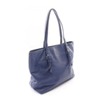 Prada Tote Bag Triangle Logo Blue Saffiano Leather — view 2