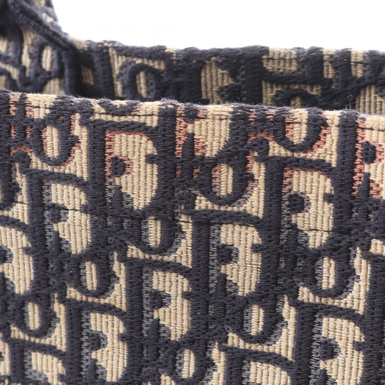 Dior Tote Bag Book Oblique Ivory Navy Pink Canvas — view 6