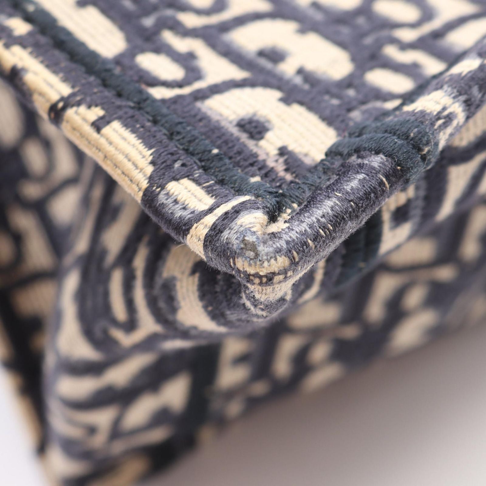 Dior Tote Bag Book Oblique Ivory Navy Pink Canvas — view 8
