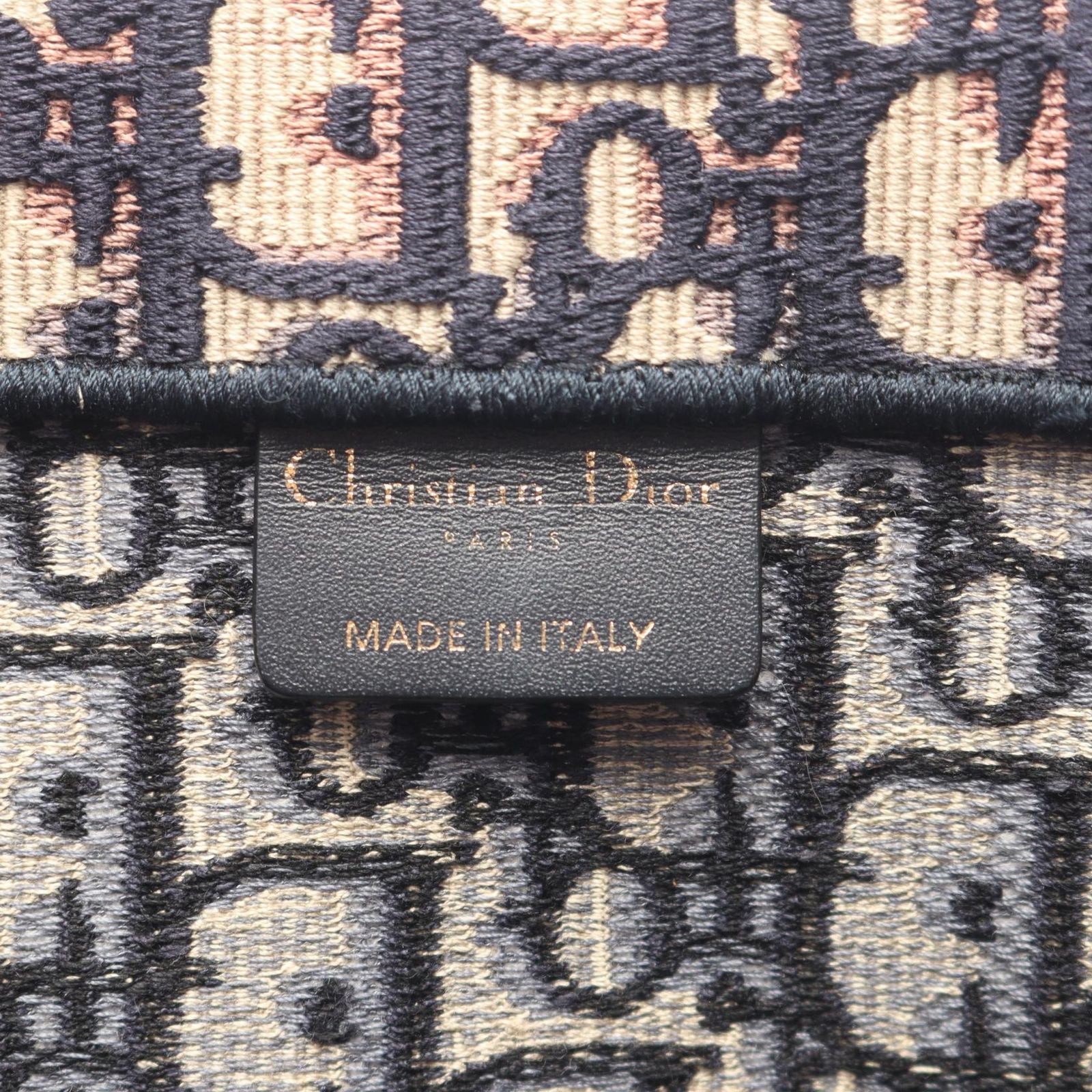 Dior Tote Bag Book Oblique Ivory Navy Pink Canvas — view 4