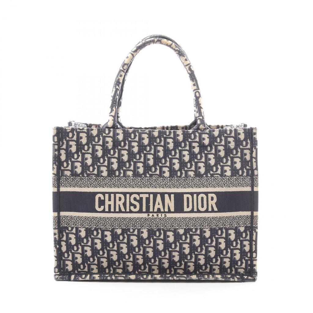 Dior Tote Bag Book Oblique Ivory Navy Pink Canvas