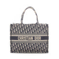 Dior Tote Bag Book Oblique Ivory Navy Pink Canvas