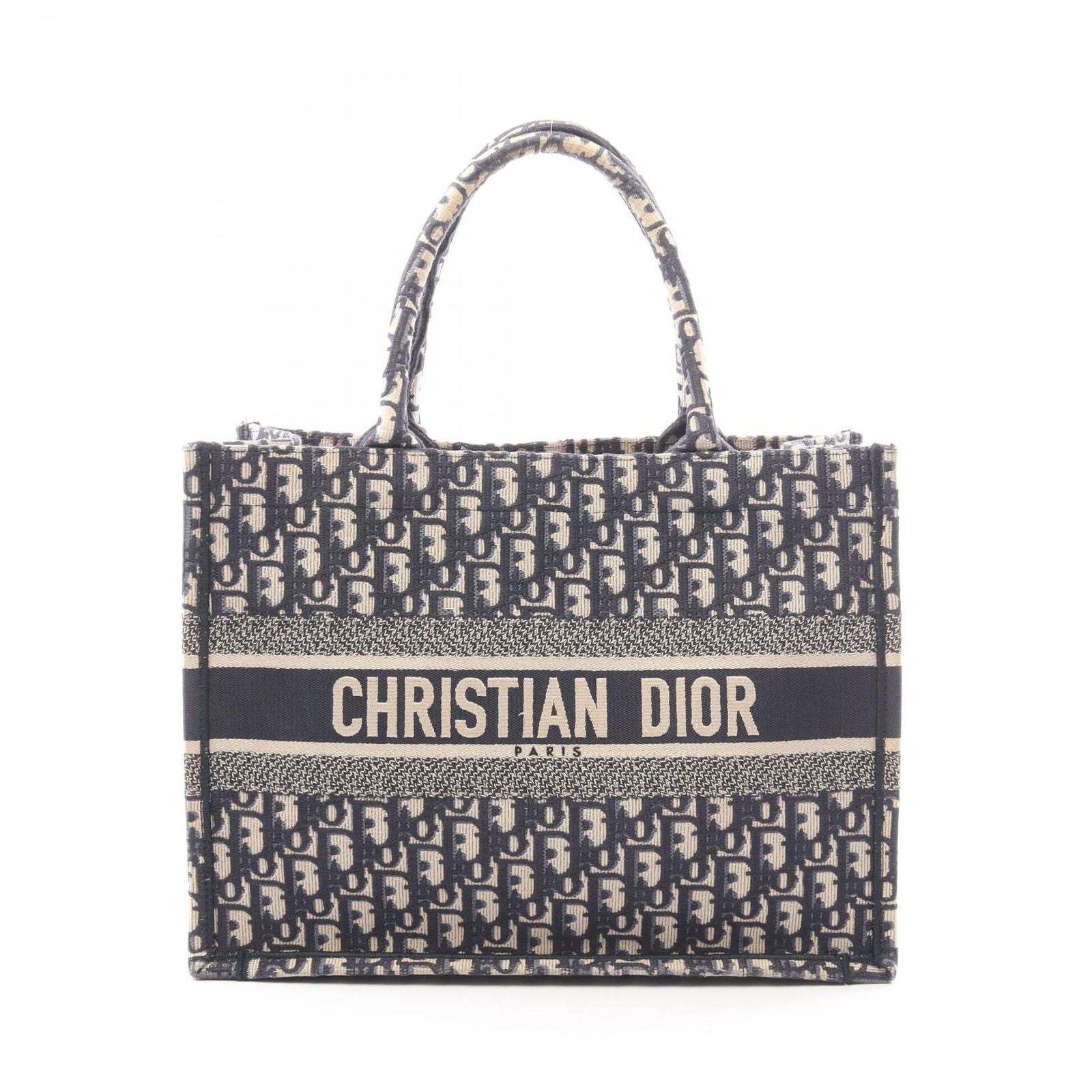 Dior Tote Bag Book Oblique Ivory Navy Pink Canvas