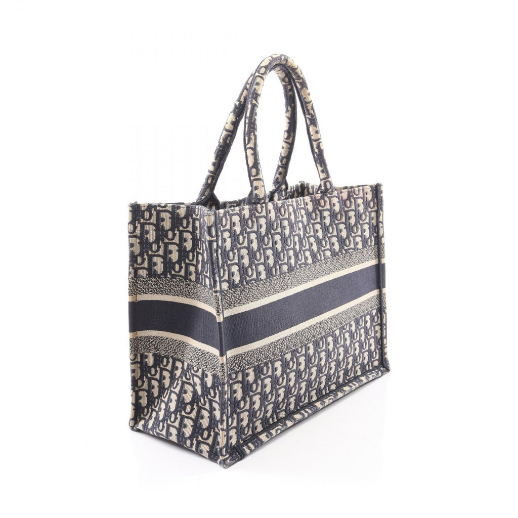 Dior Tote Bag Book Oblique Ivory Navy Pink Canvas — view 2