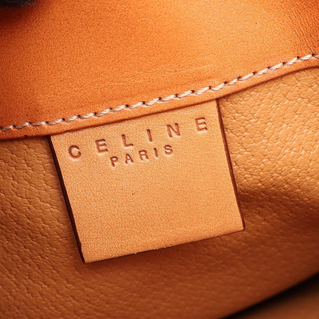 Celine Shoulder Bag Macadam Bag Brown Dark Canvas Leather — view 4