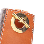 Celine Shoulder Bag Macadam Bag Brown Dark Canvas Leather — view 8