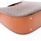 Celine Shoulder Bag Macadam Bag Brown Dark Canvas Leather — view 5