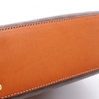 Celine Shoulder Bag Macadam Bag Brown Dark Canvas Leather — view 7