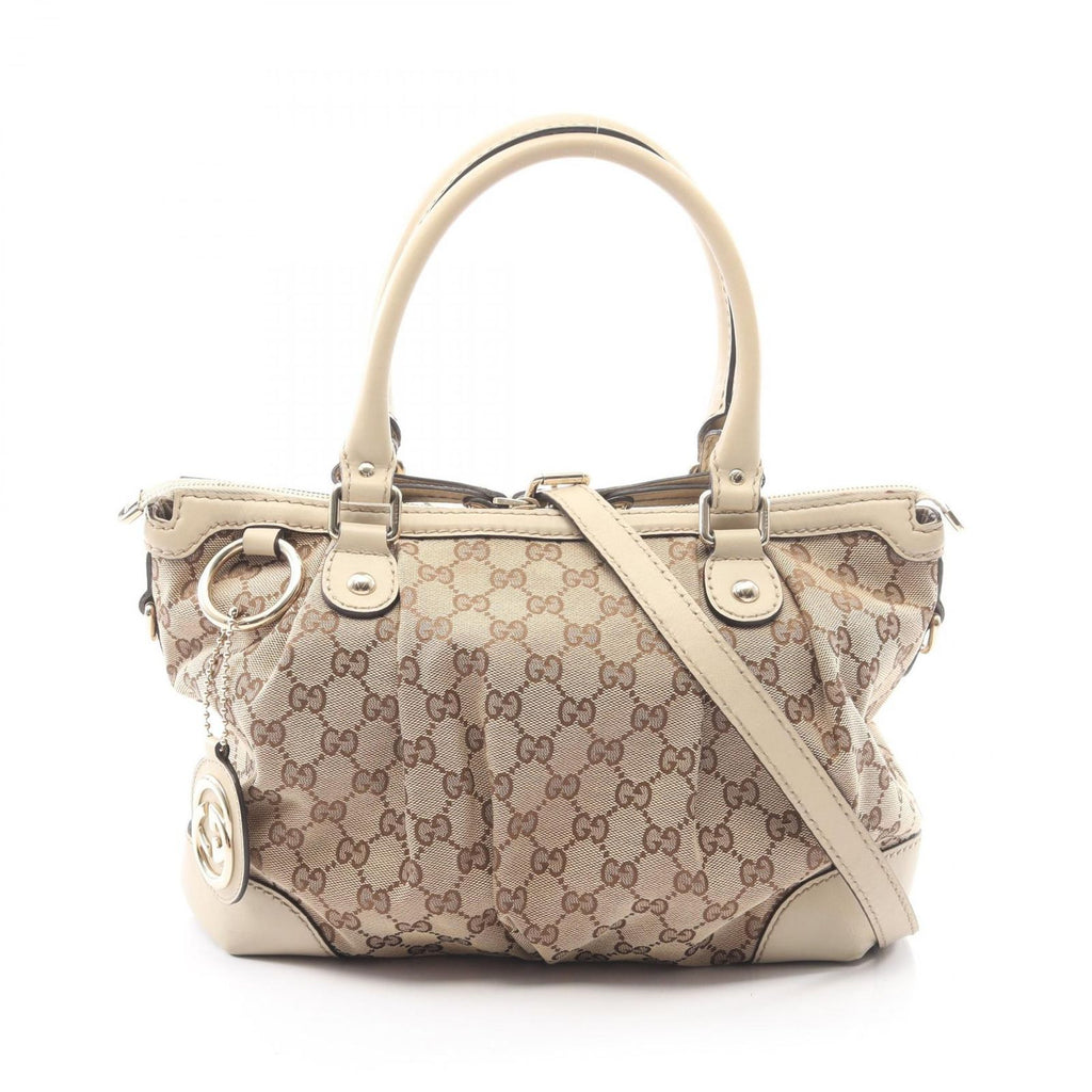Gucci Sookie GG Canvas 2-Way Beige Brown Ivory Tote Bag