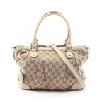 Gucci Sookie GG Canvas 2-Way Beige Brown Ivory Tote Bag