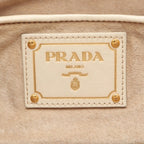 Prada Shoulder Bag Vitello Shine Ivory Beige Leather Chain — view 4
