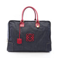 Loewe Boston Bag Amazona 50 Indico Blue Burgundy Denim Leather
