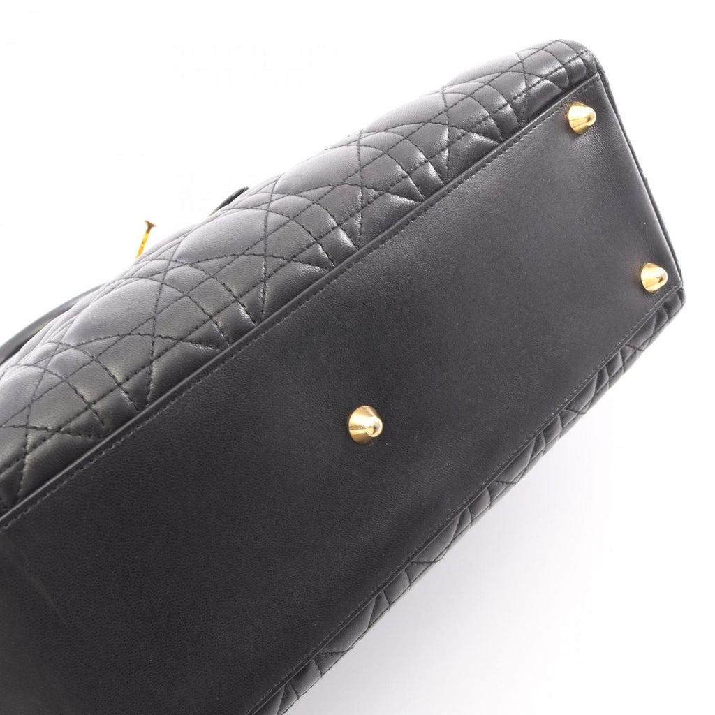 Dior Lady Dior Large Cannage 2-Way Black Leather Lady Dior Tote Bag — view 7