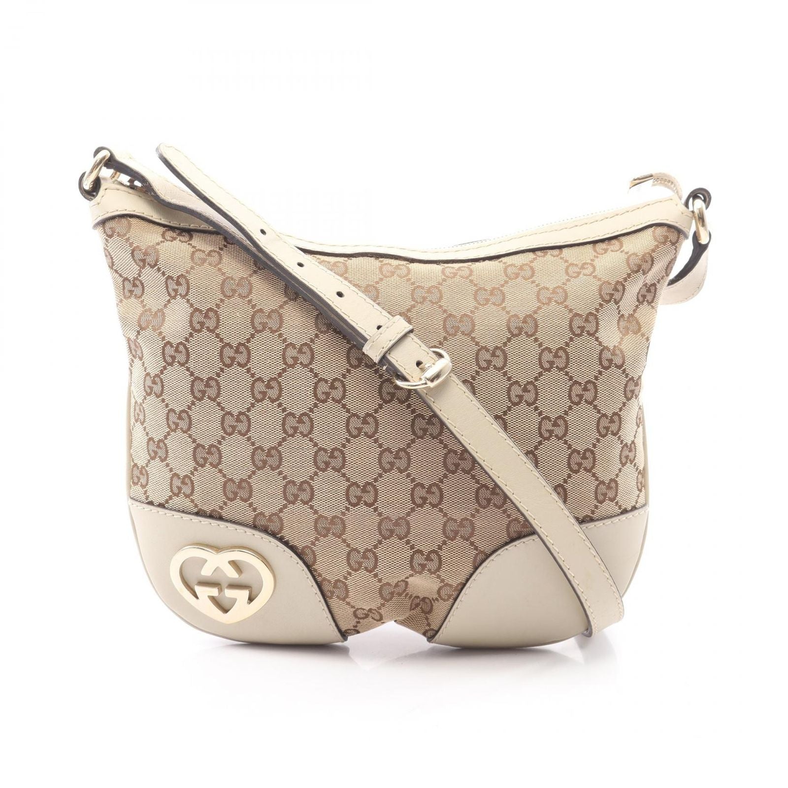 Gucci Shoulder Bag Brea GG Canvas Beige Brown White