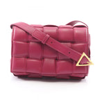 Bottega Veneta Shoulder Bag Padded Cassette Intrecciato Purple Leather