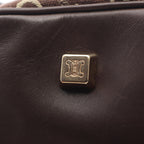 Celine Shoulder Bag C Macadam Dark Brown Ivory Canvas Leather C Mini — view 6