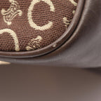 Celine Shoulder Bag C Macadam Dark Brown Ivory Canvas Leather C Mini — view 7