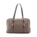Celine Shoulder Bag C Macadam Dark Brown Ivory Canvas Leather C Mini